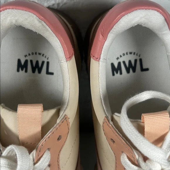 Madewell NWOT Kickoff Pink Cream Trainer Sneaker Madewell Athletic Shoe Size 7 - Picture 4 of 12